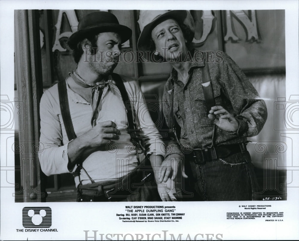 1986 Press Photo Bill Bixby and Don Knotts star in The Apple Dumpling Gang - Historic Images