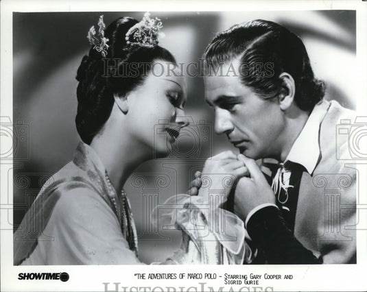 1985 Press Photo The Adventures Of Marco Polo Gary Cooper Sigrid Gurie - Historic Images
