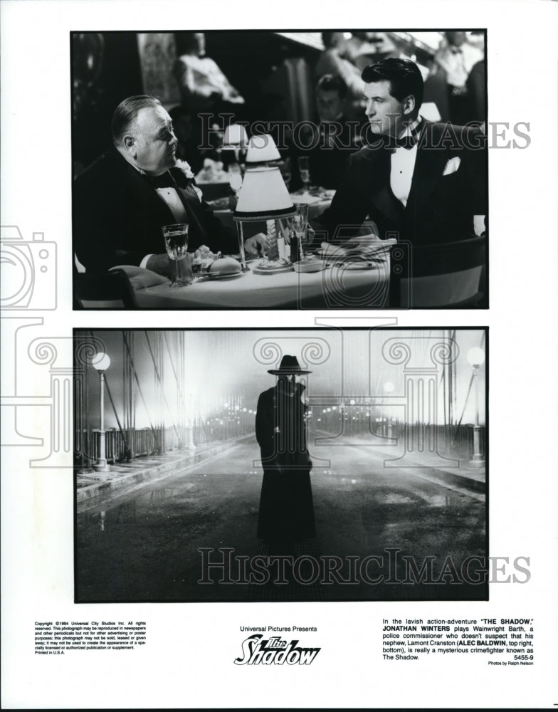 1995 Press Photo Jonathan Winters and Alec Baldwin star in The Shadow - Historic Images