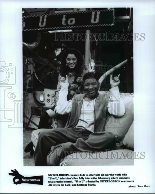 Undated Press Photo U to U Hosts Ali Rivera and Sertrone Starks - cvp34672- Historic Images