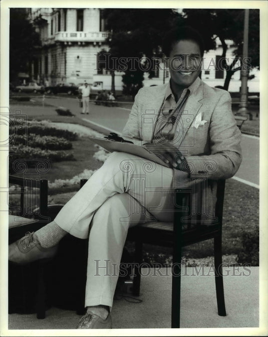 1986 Press Photo Bryant Gumbel host of The Today Show on NBV - cvp34930- Historic Images