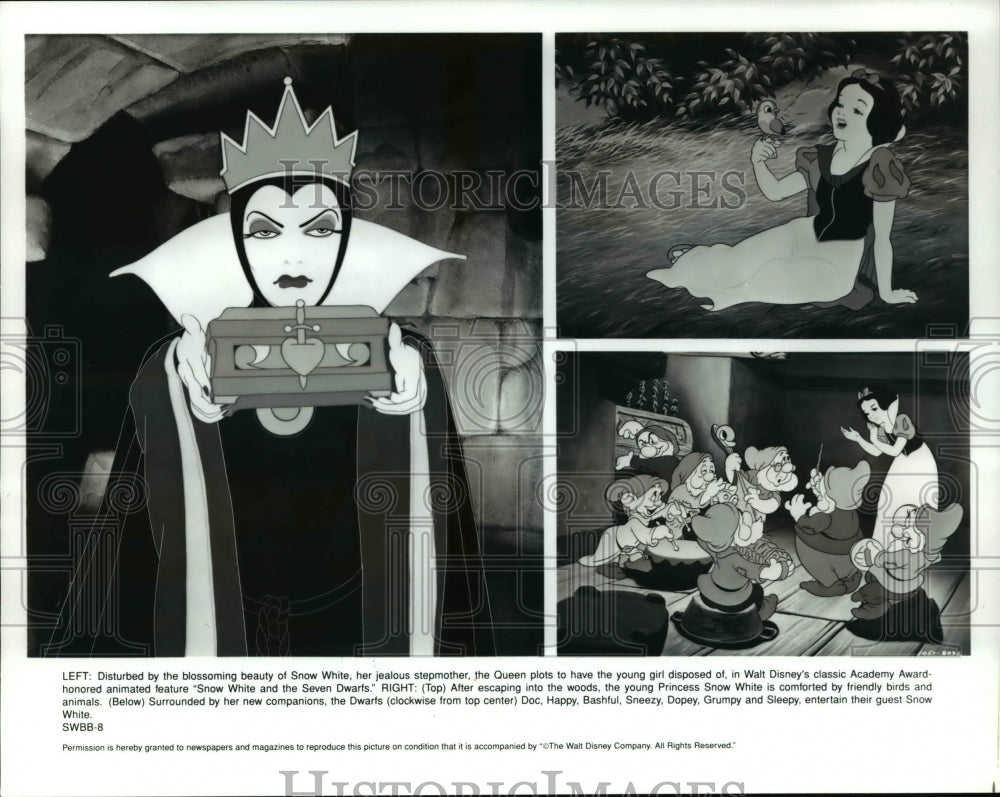 1983 Press Photo Scenes from animated cartoon Snow White and the Seven Dwarfs - Historic Images