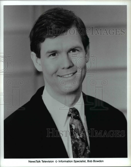 Undated Press Photo Bob Bowdon Information Specialist on NewsTalk Television - Historic Images