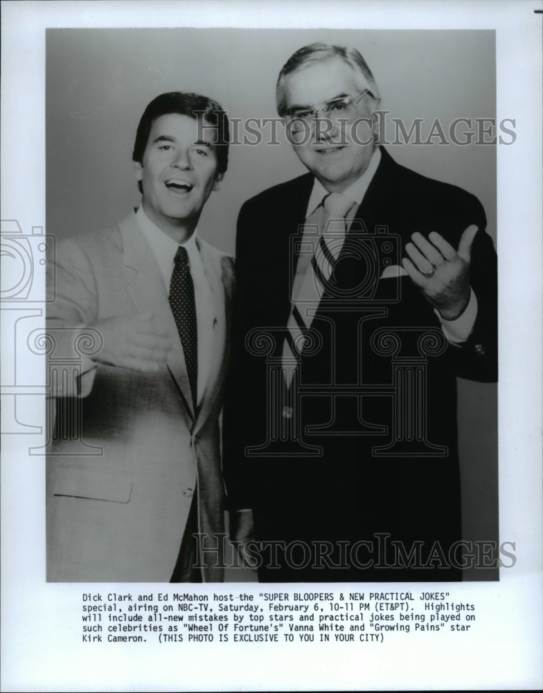 1988 Press Photo Ed McMahon Dick Clark Super Bloopers and Practical jokes- Historic Images