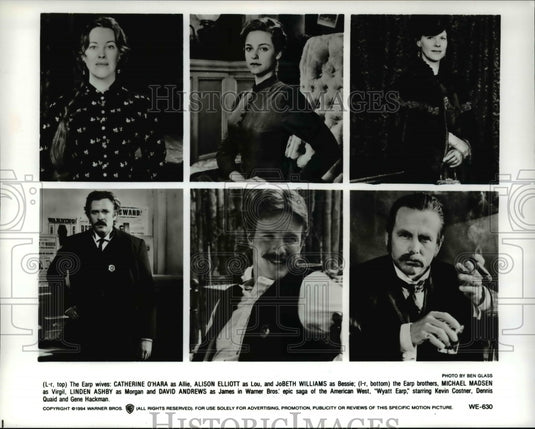 1995 Press Photo Wyatt Earp Catherine O'Hara JoBeth Williams Michael Madsen - Historic Images