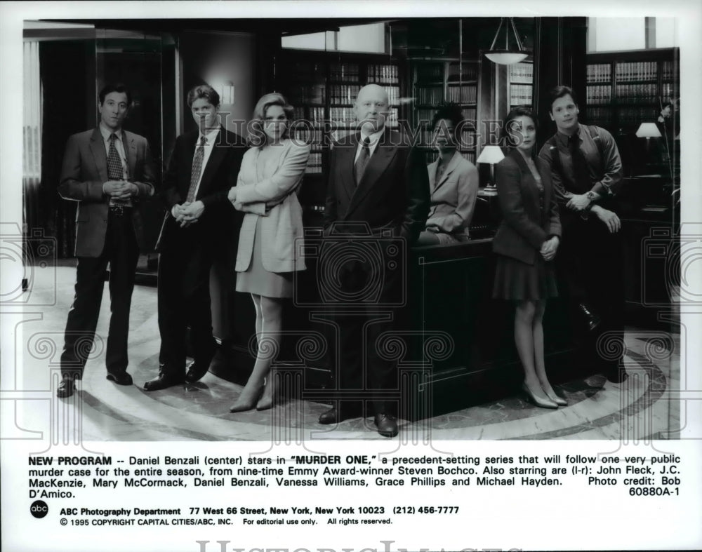 1995, John Fleck J. C. MacKenzie Mary McCormack on Murder One - Historic Images