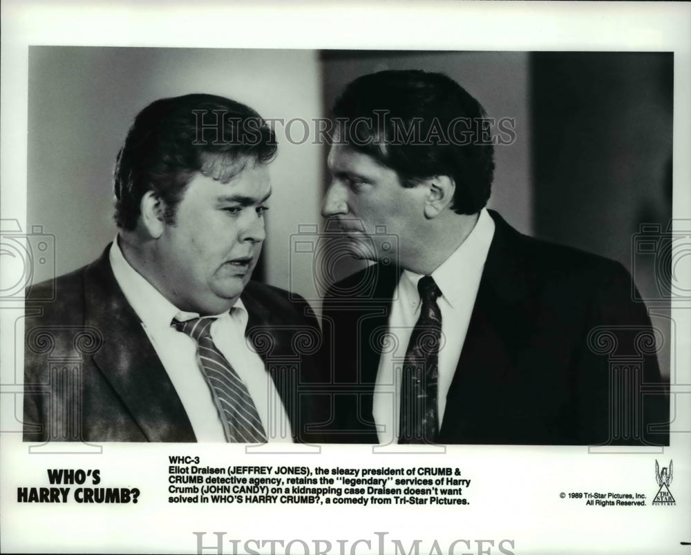 1989 Jeffery Jones & John Candy in Who's Harry Crumb?  - Historic Images