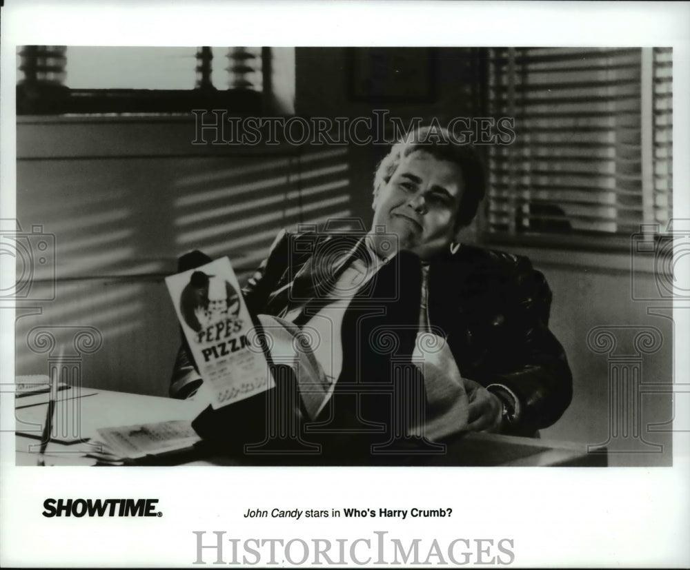 1989 Press Photo John Candy in Who&#39;s Harry Crumb? - Historic Images
