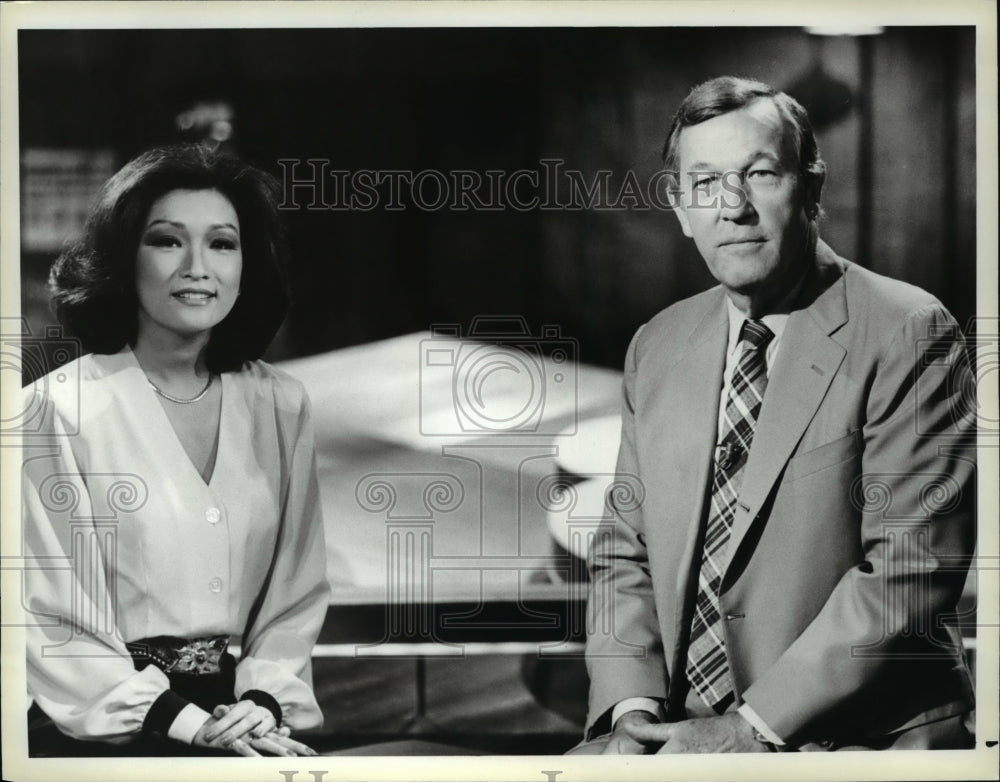 1986 Press Photo Connie Chung &amp; Roger Mudd of NBC News 1986 - Historic Images