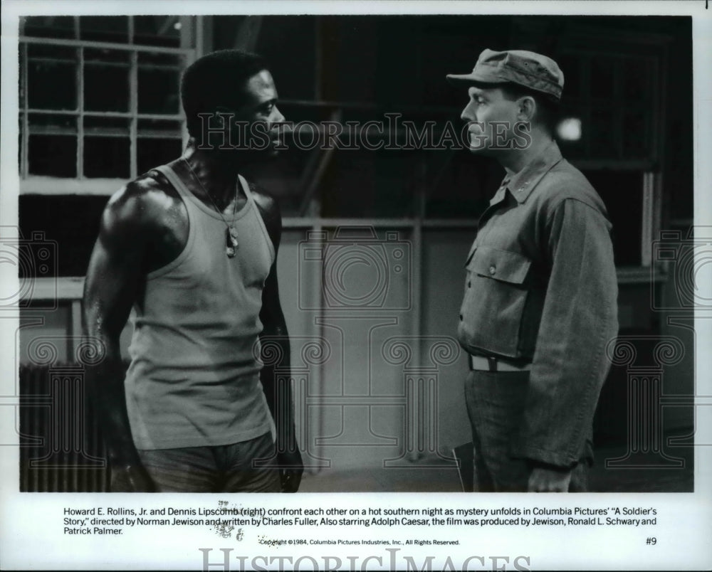 1984 Press Photo Howard Rollins Jr &amp; Dennis Lipscomb in A Soldiers Story - Historic Images