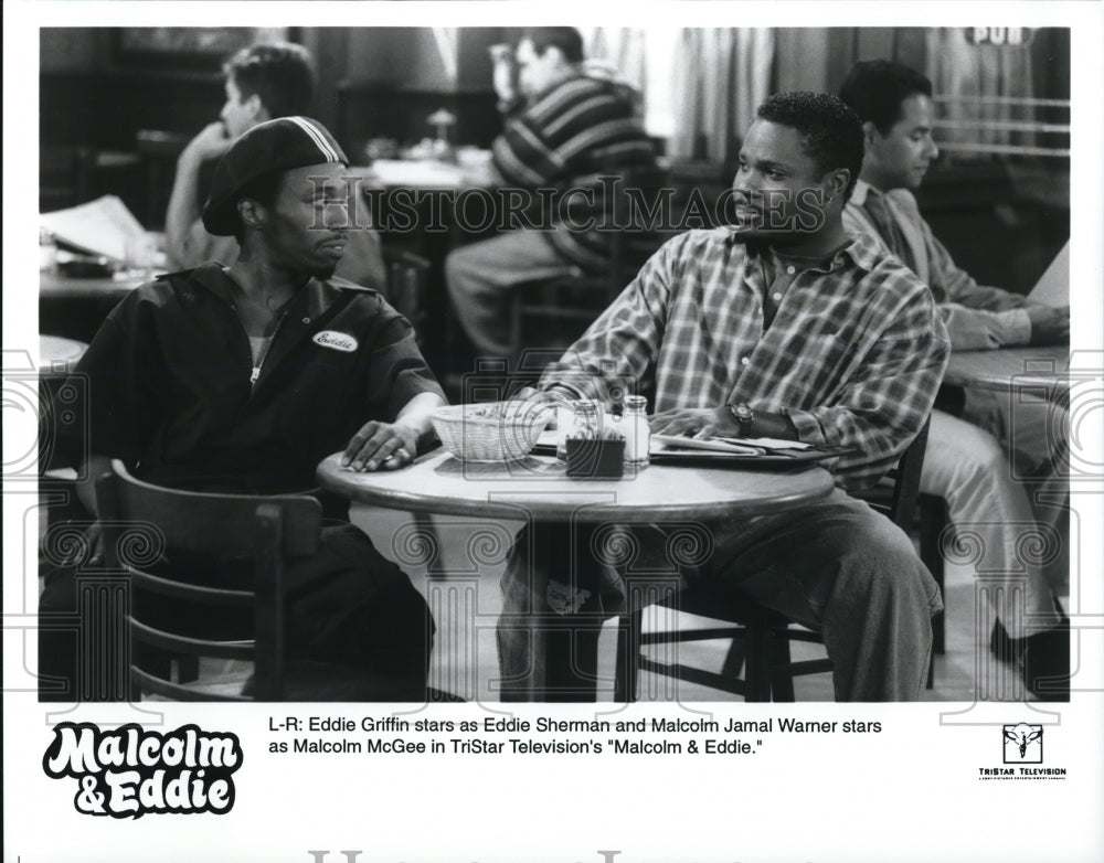 Press Photo Eddie Griffin and Malcolm Jamal Warner star in TriStar's Malcolm & - Historic Images
