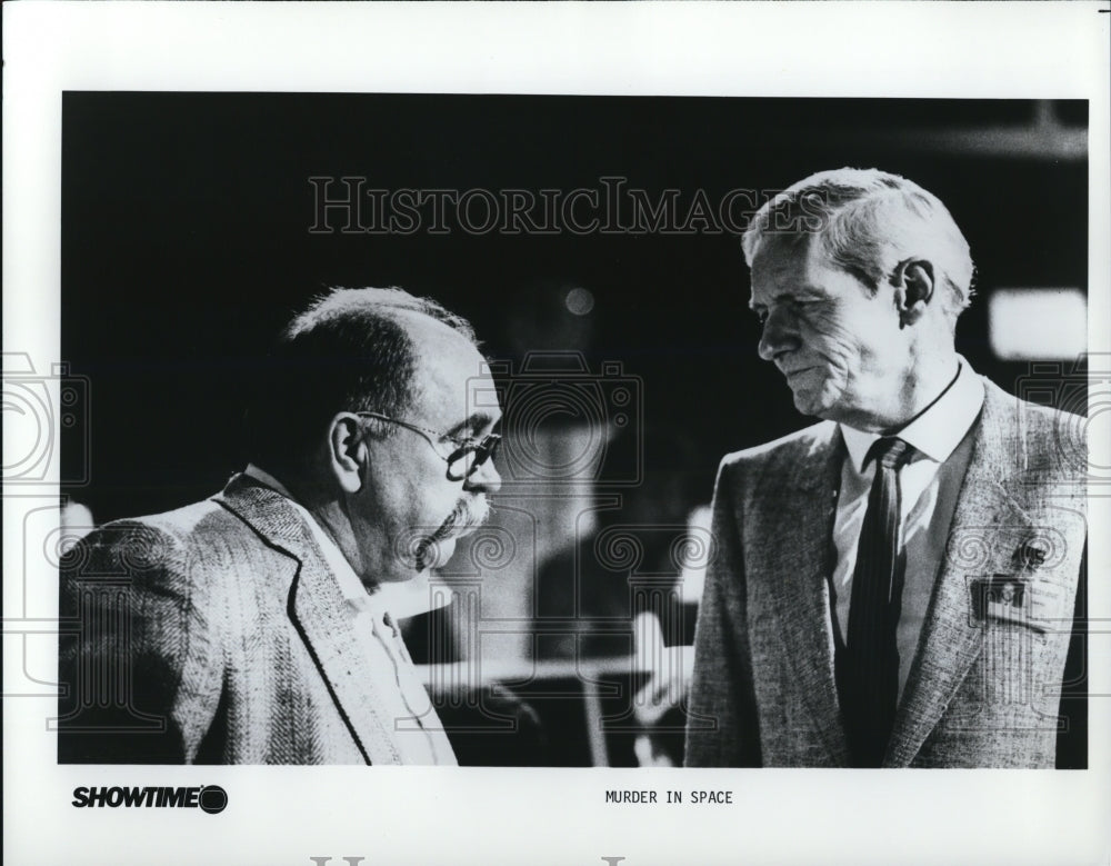 Undated Press Photo Wilford Brimley and Martin Balsam star in Murder in Space - Historic Images