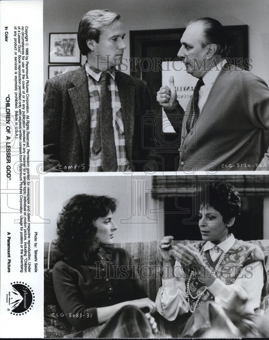 1988 Press Photo William Hurt Marlee Matlin Philip Bosco and Georgia Ann Cline - Historic Images