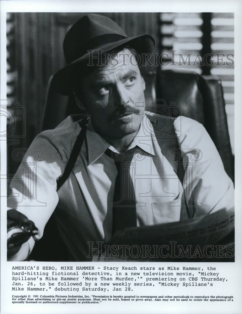 1983 Press Photo Stacy Keach stars in Mike Hammer More Than Murder - Historic Images