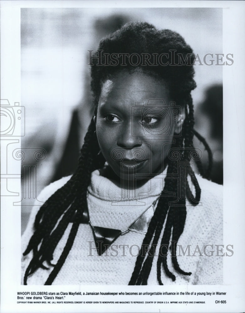 1988 Press Photo Whoopi Goldberg stars as Clara Mayfield in Clara's Heart - Historic Images