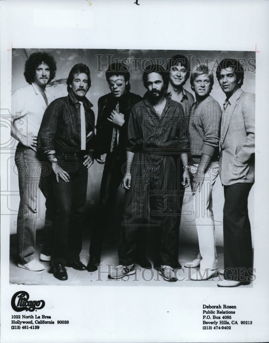 1980 Press Photo Members of Chicago Rock Group Musicians - Historic Images