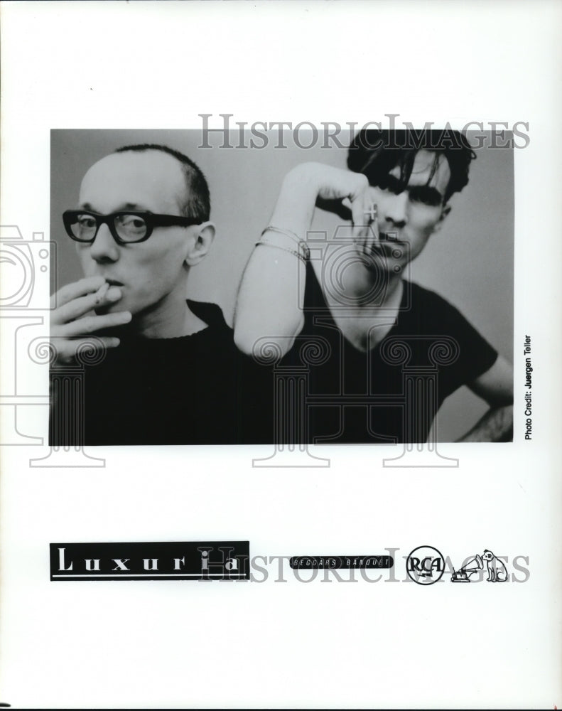 1988 Press Photo Howard Devoto and Norman Fisher Jones of Luxuria band - Historic Images