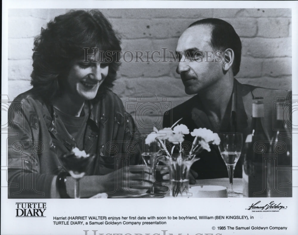 1986 Press Photo Harriet Walter and Ben Kingsley star in Turtle Diary - Historic Images