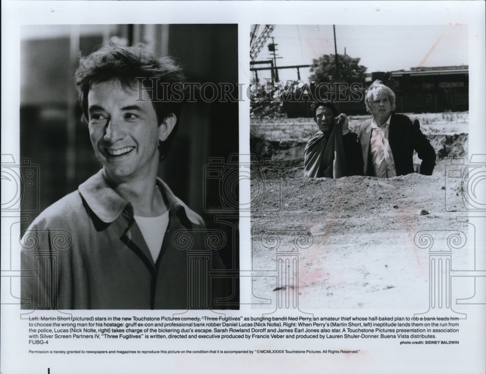 1989 Martin Short, Nick Nolte in Three Fugitives  - Historic Images