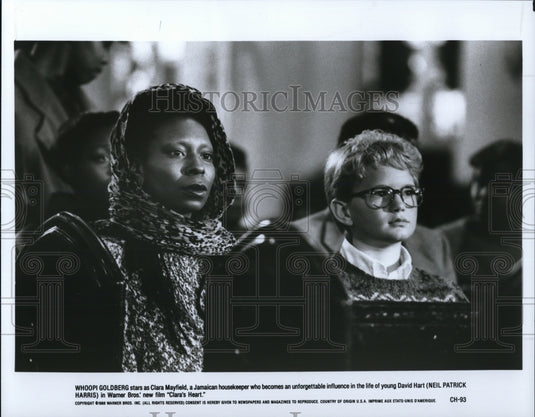 1988 Press Photo Whoopi Goldberg and Neil Patrick Harris star in Clara's Heart - Historic Images