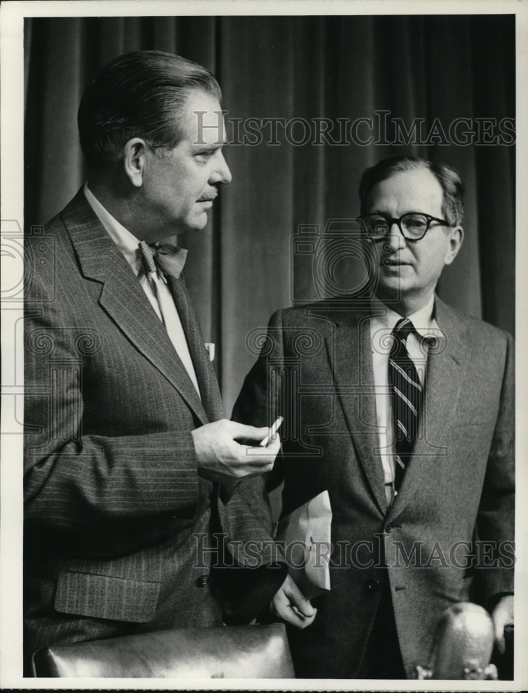 1960 Press Photo Ned Brooks and Lawrence Spivak in Meet the Press - Historic Images