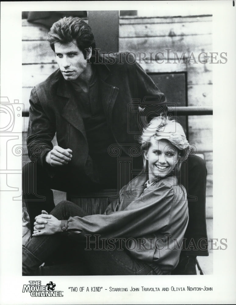 1985 Press Photo John Travolta and Olivia Newton-John star in Two of a Kind-Historic Images