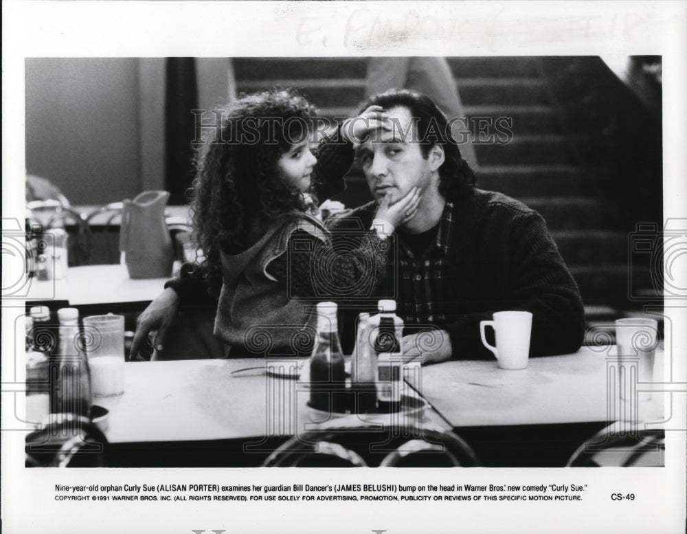 1991, Alisan Porter and James Belushi star in Curly Sue - cvp37225 - Historic Images