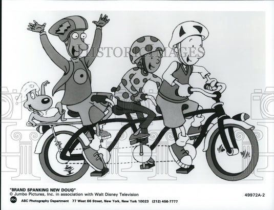 Undated Press Photo Doug, Patti, Skeeter, and Porkchop in Brand Spanking New Doug - Historic Images