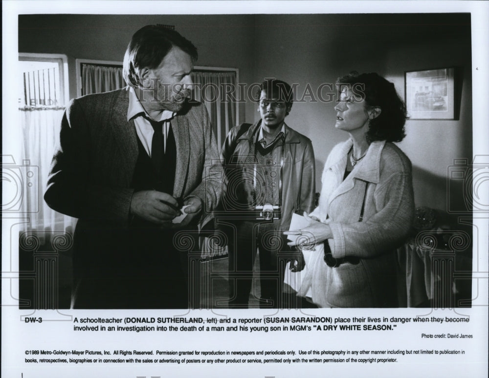 1990 Press Photo Donald Sutherland Susan Sarandin A Dry White Season - cvp37301 - Historic Images