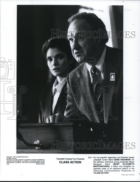 1991 Press Photo Gene Hackman, Mary Elizabeth Mastrantonio in Class Action - Historic Images