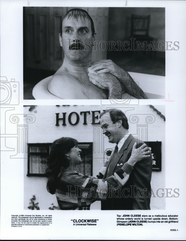 1986 Press Photo John Cleese, Penelope Wilton in Clockwise - cvp37437- Historic Images