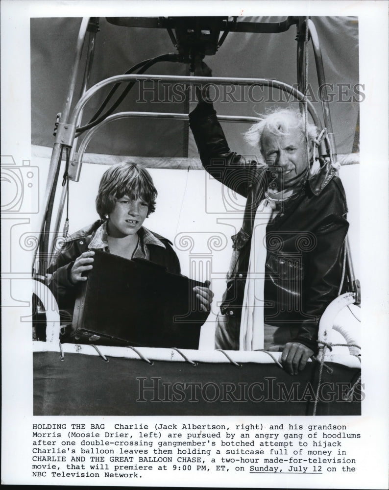 1981 Press Photo Jack Albertson and Moosie Drier star in The Great Balloon Chase - Historic Images