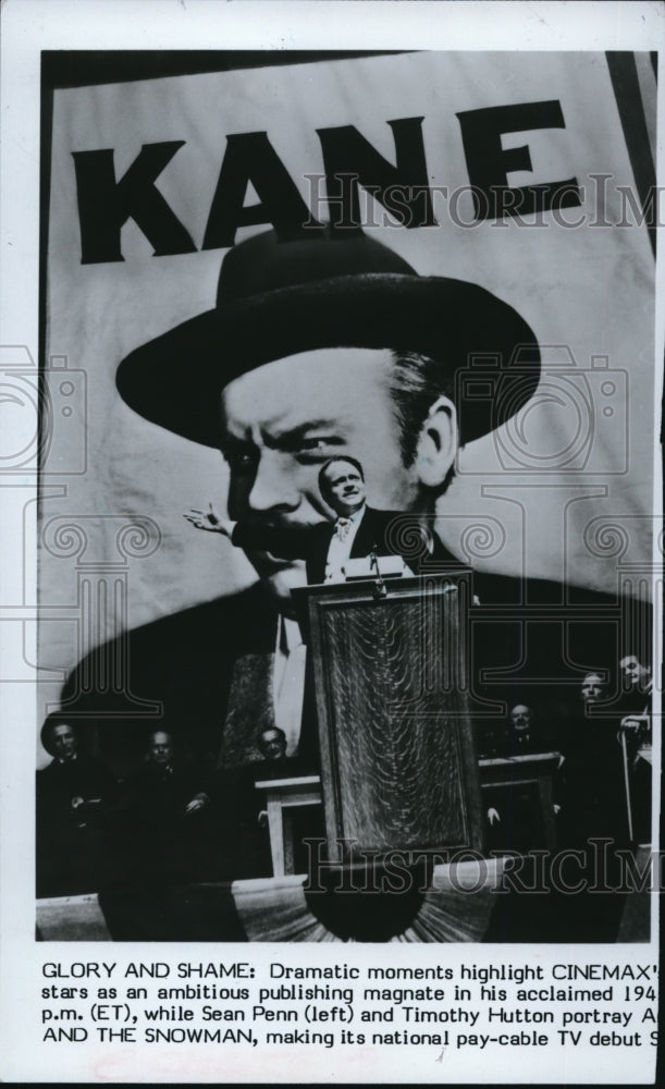 1986 Press Photo Orson Welles stars as Charles Foster Kane in Citizen Kane- Historic Images