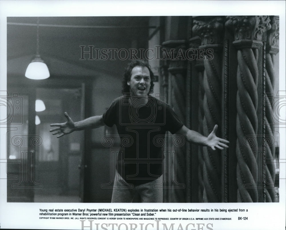 1989 Press Photo Michael Keaton in Clean &amp; Sober - Historic Images