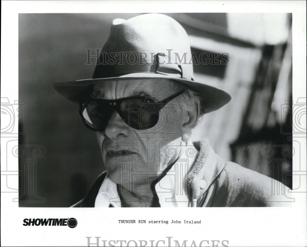 1987 Press Photo John Ireland stars as George Adams in Thunder Run - Historic Images