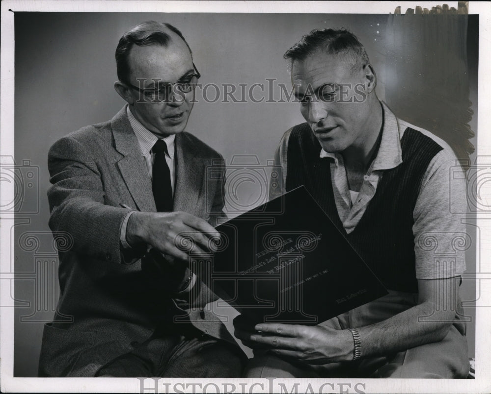 1957 Newsmen Hal Lebovitz and Louis Kinley  - Historic Images