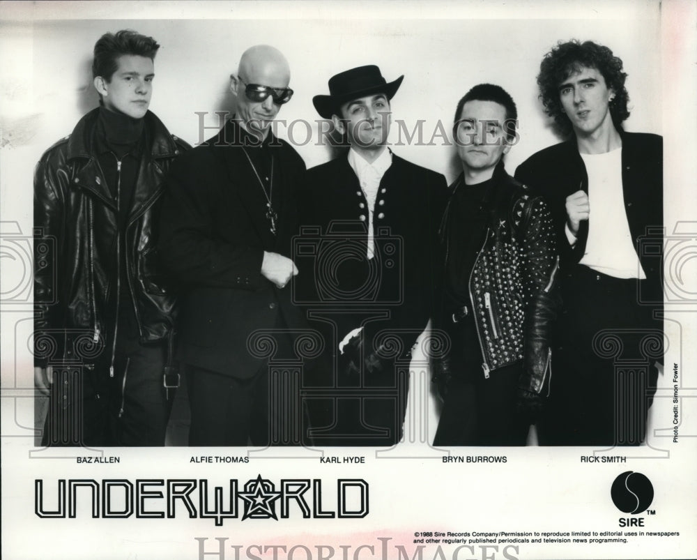 1988 Baz Allen, Alfie Thomas, Karl Hyde, Rick Smith of Underworld - Historic Images