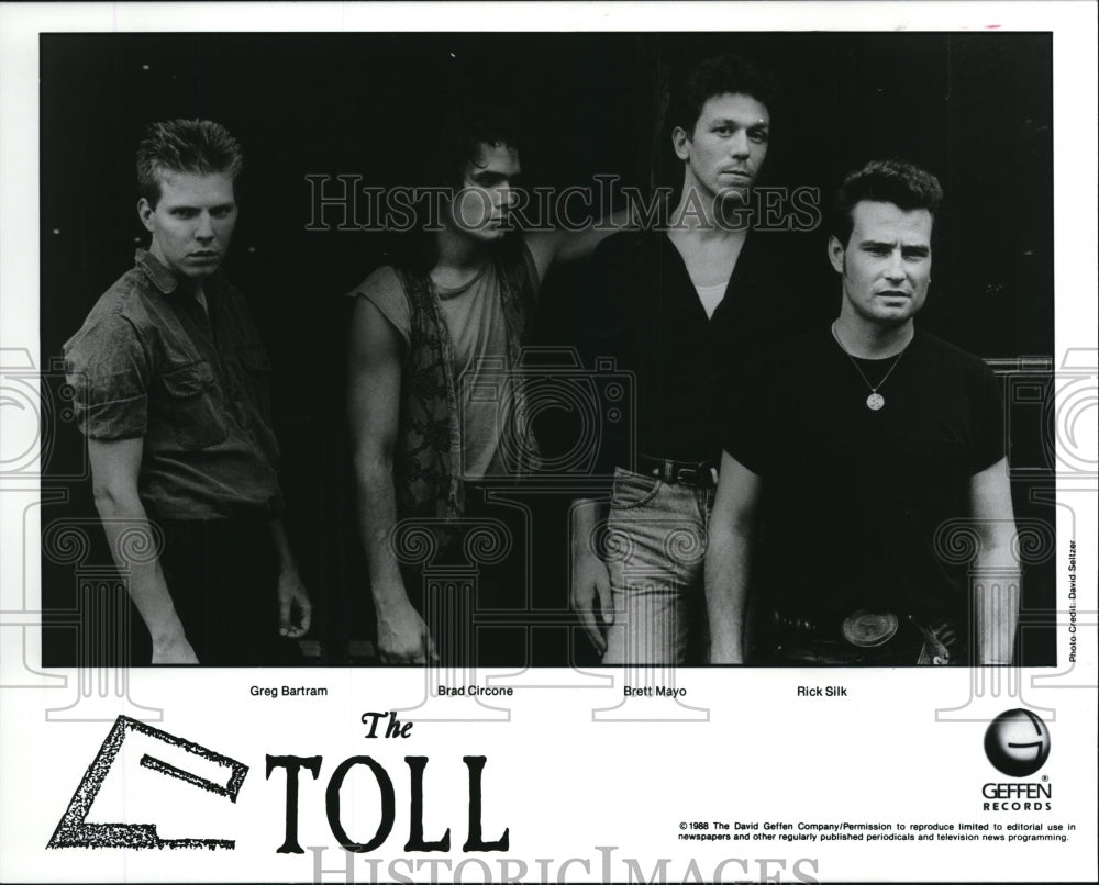 1988 Press Photo The Toll Greg Bartram Brad Circone Brett Mayo Rick Silk - Historic Images