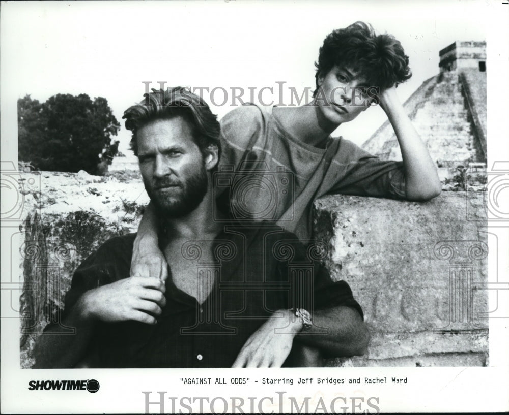 1985 Press Photo Jeff Bridges and Rachel Ward in &quot;Against All Odds&quot; - Historic Images