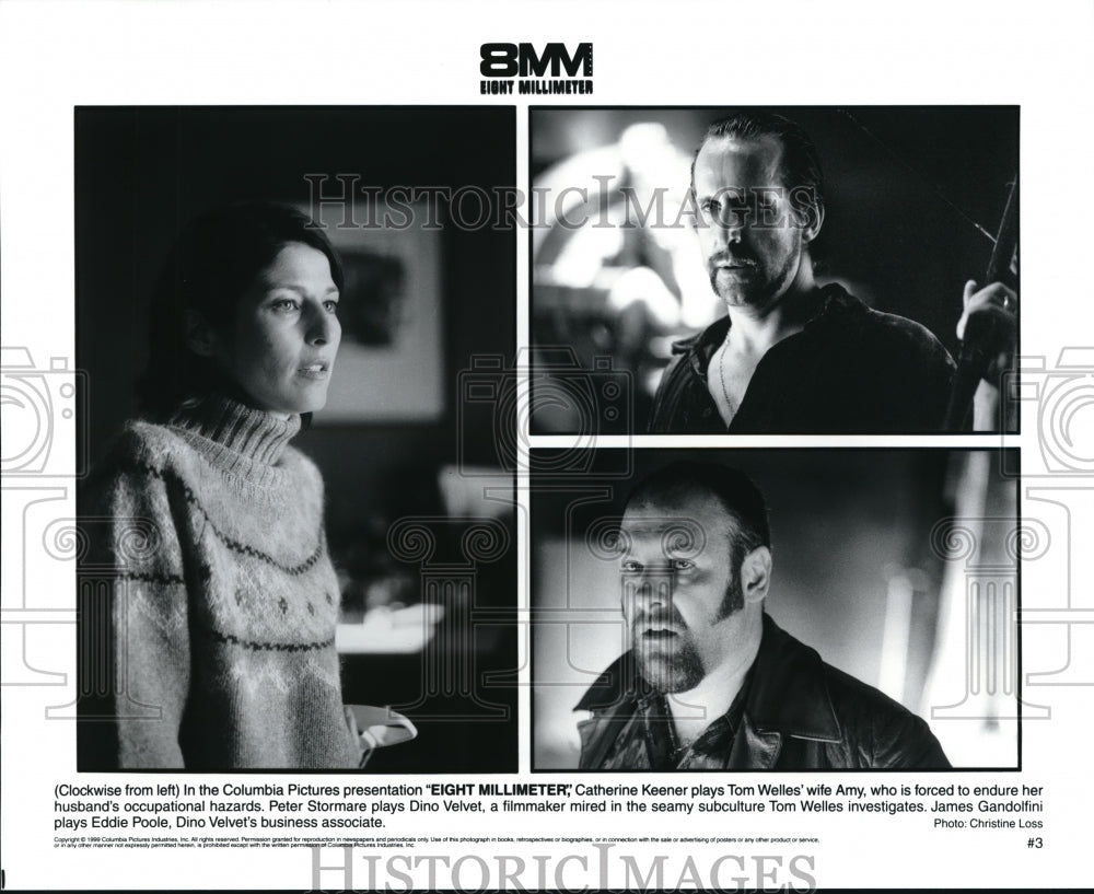 1999 Press Photo Catherine Kenner Peter Storemare James Gandolfini &quot;8MM&quot; - Historic Images