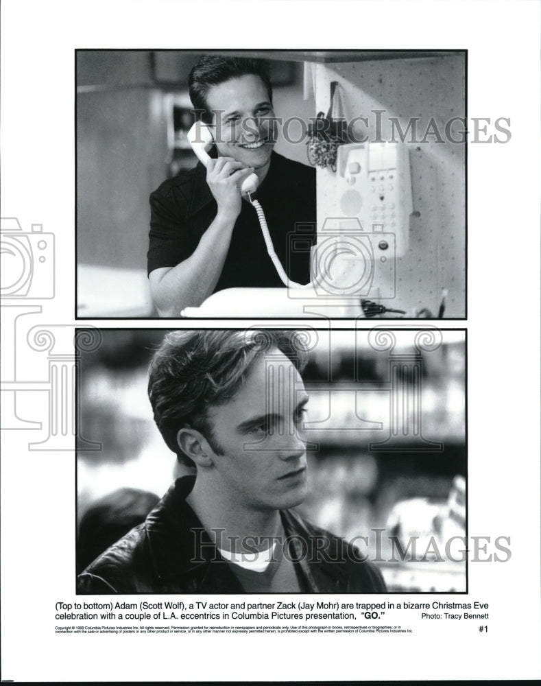 1999 Press Photo Scott Wolf and Jay Mohr star in Go movie film - cvp39206-Historic Images