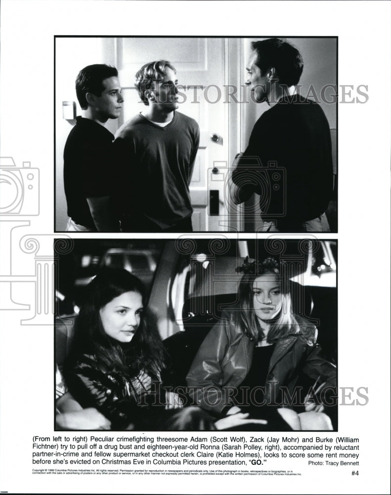 1999 Press Photo Scott Wolf Jay Mohr William Fitchner Sarah Polley Katie Holmes-Historic Images