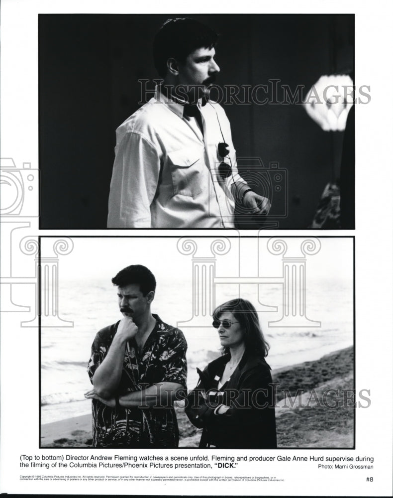 1999 Press Photo Director Andrew Fleming &amp; Producer Gale Anne Hurd in Dick - Historic Images