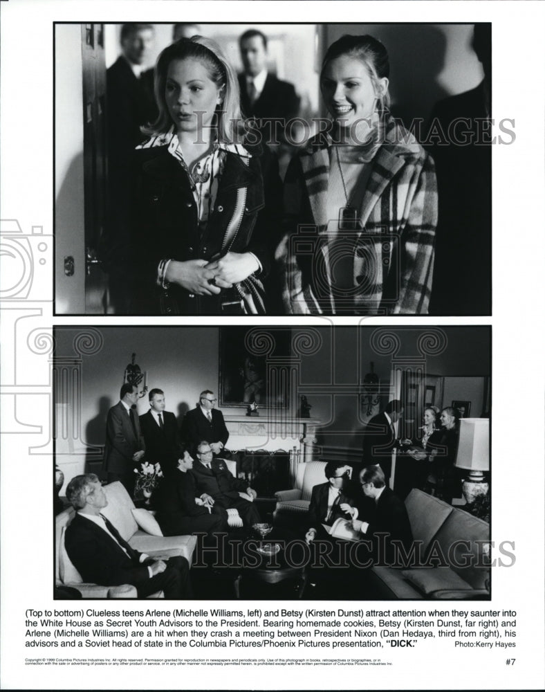 1999 Press Photo Kirsten Dunst & Michelle Williams in Dick - cvp39294 - Historic Images