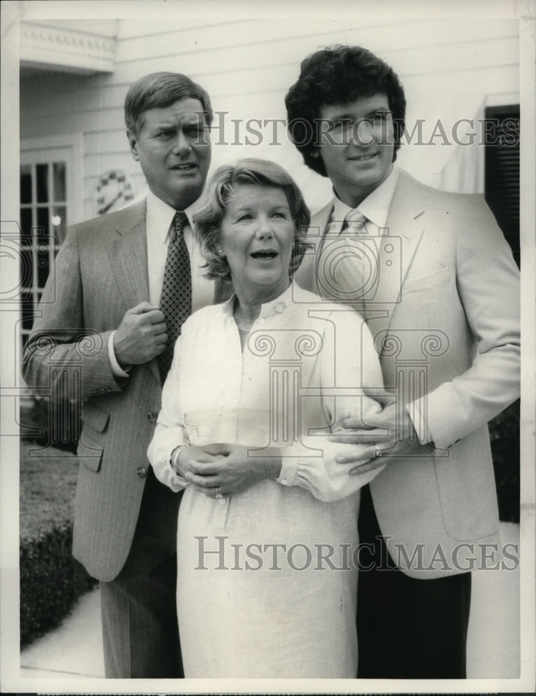 1983 Press Photo Larry Hagman Barbara Bel Gedes Patrick Duffy &quot;Dallas&#39;- Historic Images