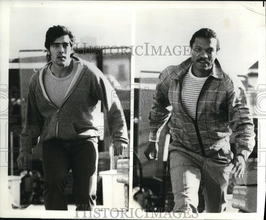 1985 Press Photo Ken Wahl Billy Dee Williams in "Double Dare' - cvp39663 - Historic Images