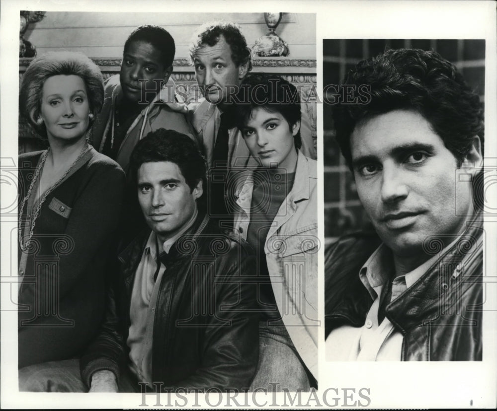 1986 Press Photo Michael Nouri, Millicent Martin &amp; Blair Underwood in Downtown - Historic Images