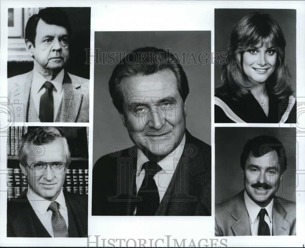 1990 Press Photo Patrick Machee, Dick O'Neill. Caren Kaye & Cast of Empire - Historic Images