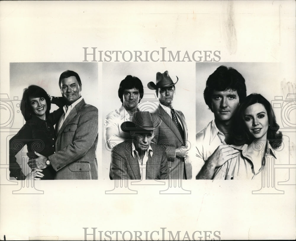 1978 Linda Gray Larry Hagman Patrick Duffy in "Dallas"  - Historic Images