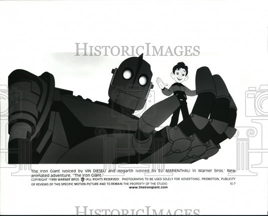 1999 Press Photo Vin Diesel voice Iron Giant in "The Iron Giant" - cvp39871 - Historic Images